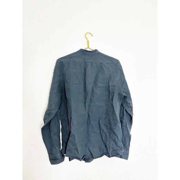 Todd Snyder Slim Sea Soft Irish Linen Point Collar Shirt Size Medium Blue - Picture 11 of 12